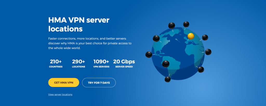 HMA VPN Review: Number of servers