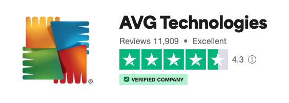 Avira vs AVG comparison: Trustpilot rating for AVG