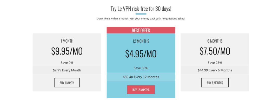 Le VPN Review: Pricing & Plans